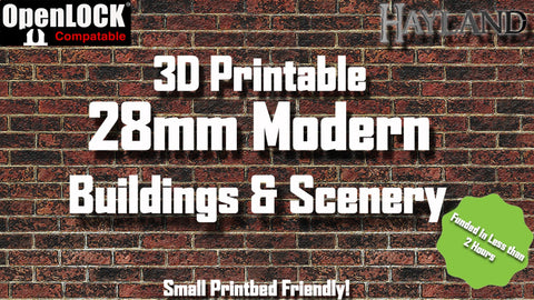28mm Modern Buildings & Scenery - OpenLOCK - 3D Printable  - Late Pledge