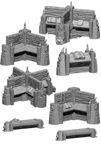 Fantasy Library - Desks & Chairs - Wood & Stone