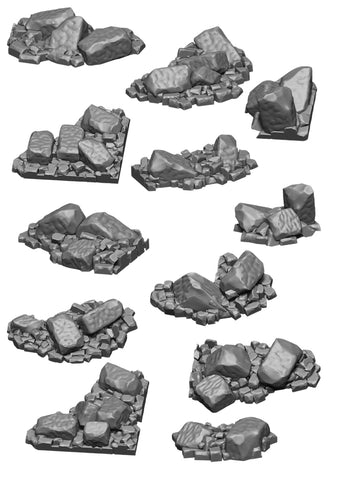 Rubble Wall insert Pack - 1 - 3D Printable