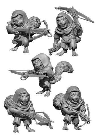 Scurryfolk - Crossbows- Squirrels - 3D Printable