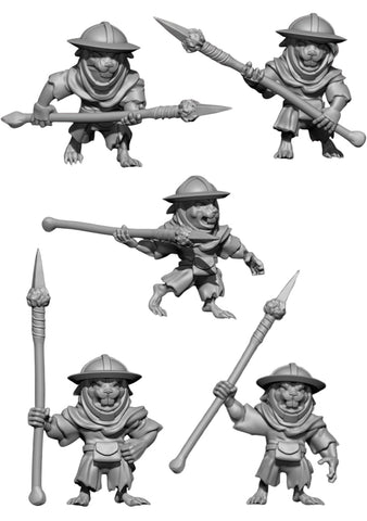Scurryfolk - Spears - Squirrels - 3D Printable