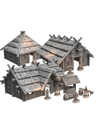 Viking Huts Set