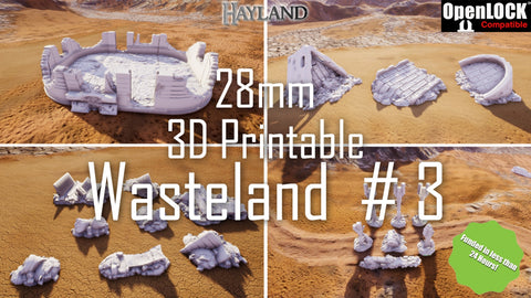 28mm 3D Printable Wasteland #3- OpenLOCK - STL