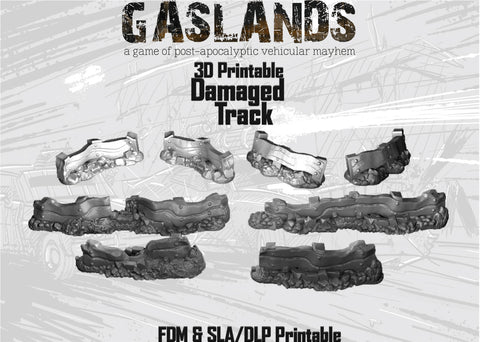 Gaslands Damaged Track - 3D Printable