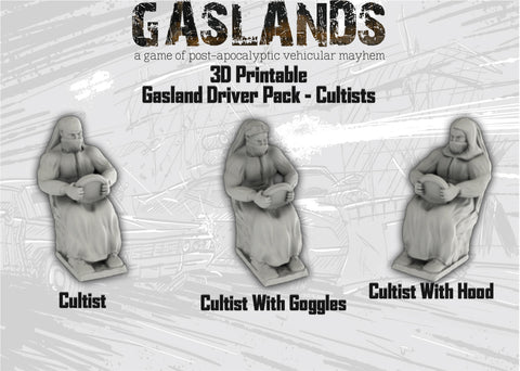 Gaslands Cultist Drivers - 3D Printable