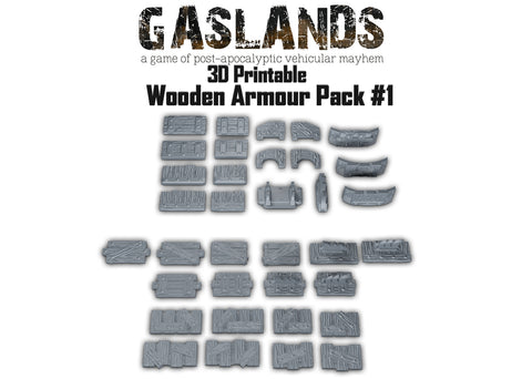 Gaslands Wooden armour pack #1 -  3D Printable
