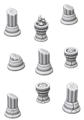 Ruined Pillar & Cauldron Pack 1 - 3D Printable