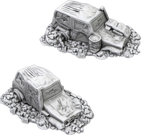 Wrecked 4x4 Cars - 3D Printable