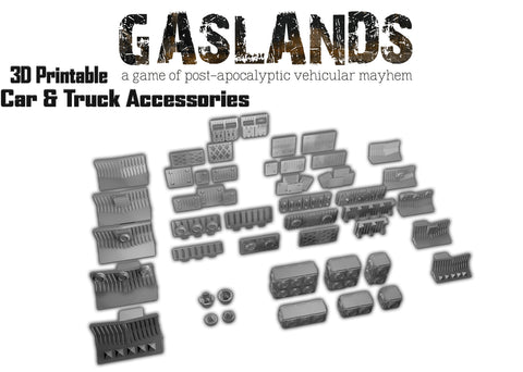 Gaslands Car & Truck Accessories - 3D Printable