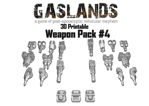 Gaslands Weapon Pack #4 - 3D Printable