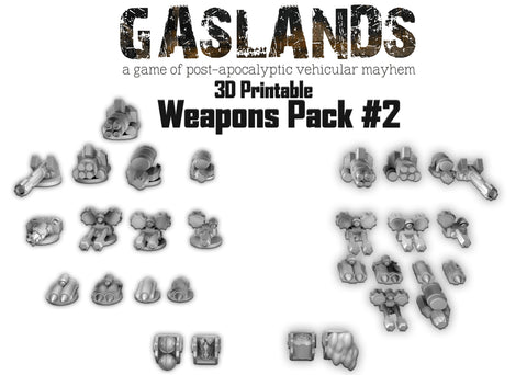 Gaslands Weapon Pack 2 - 3d Printable