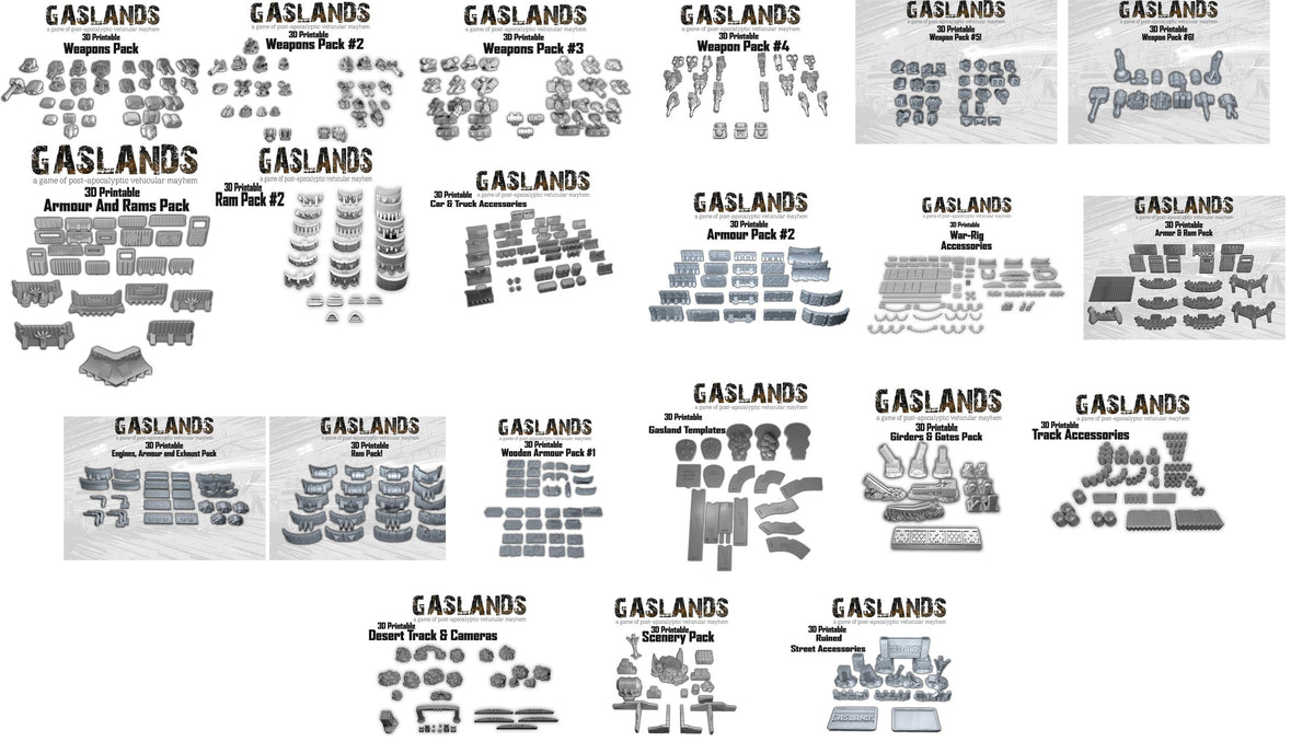 Gaslands 3D Printable Files Mega Bundle - With Tyres and Drivers ...